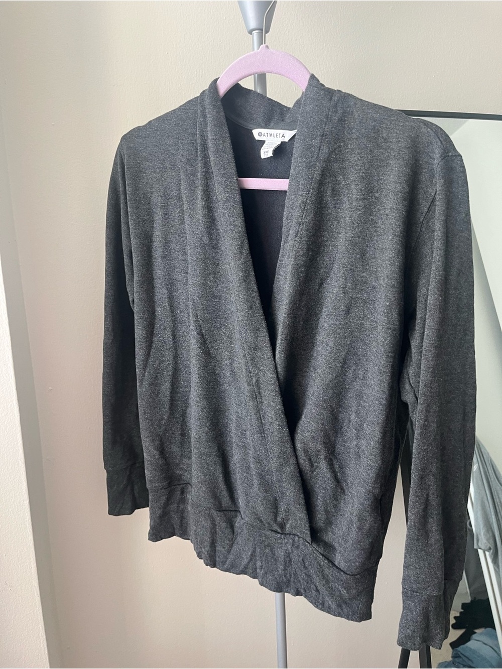 Athleta Grey Wrap-Front cardigan
